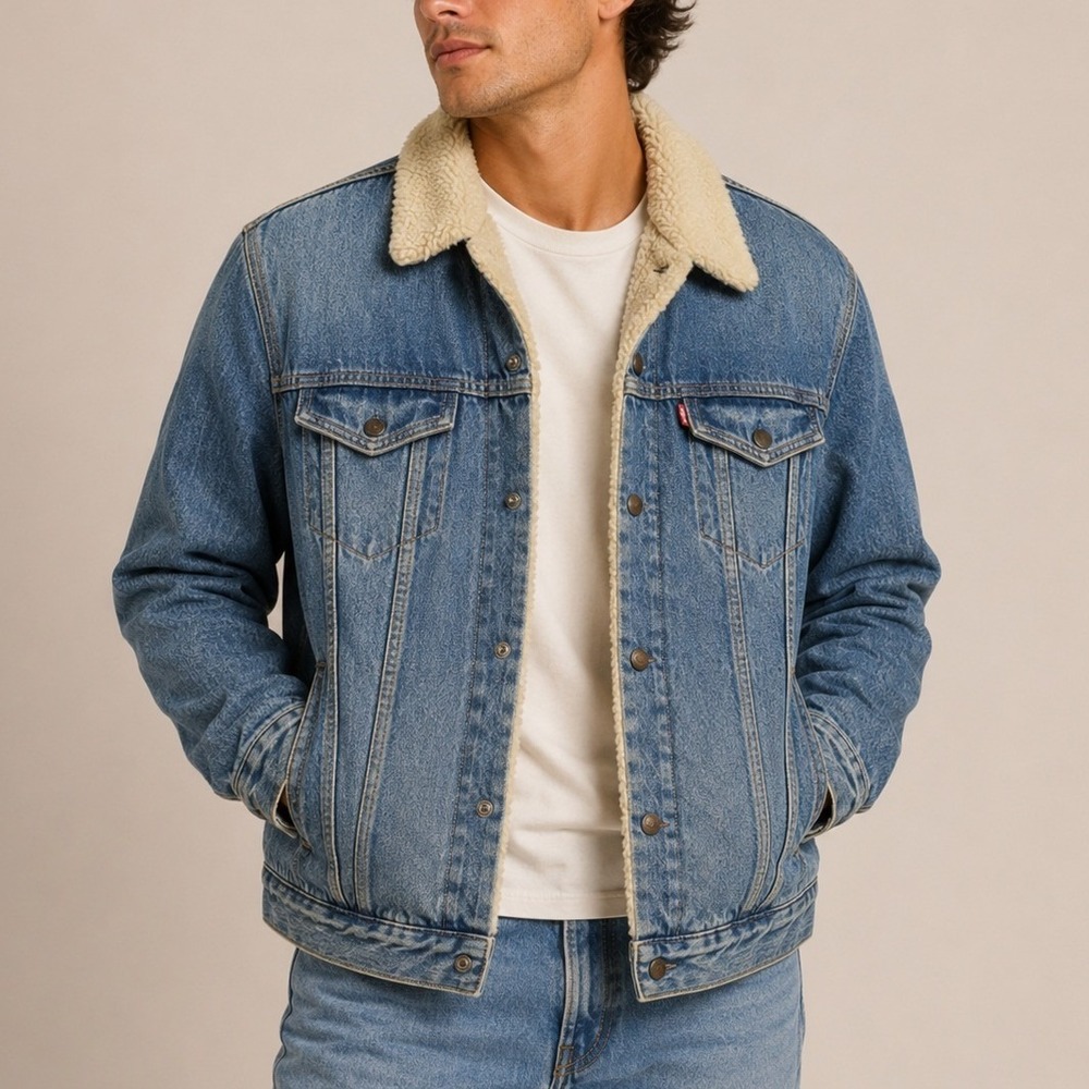 Levi's Sherpa Lined Denim Trucker Jacket Men's XL